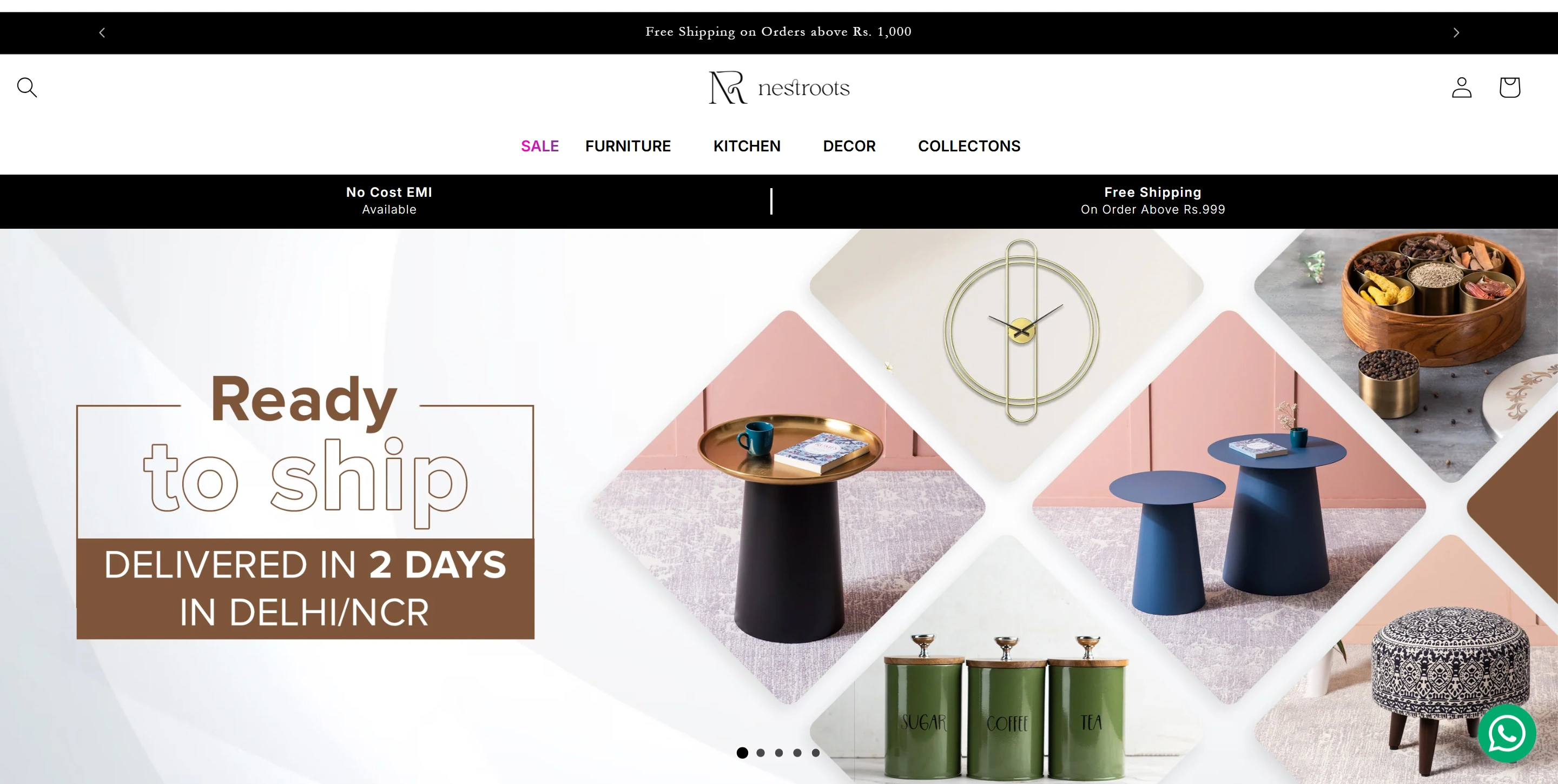 Nestroots home decor furniture Shopify e-commerce platform development case study